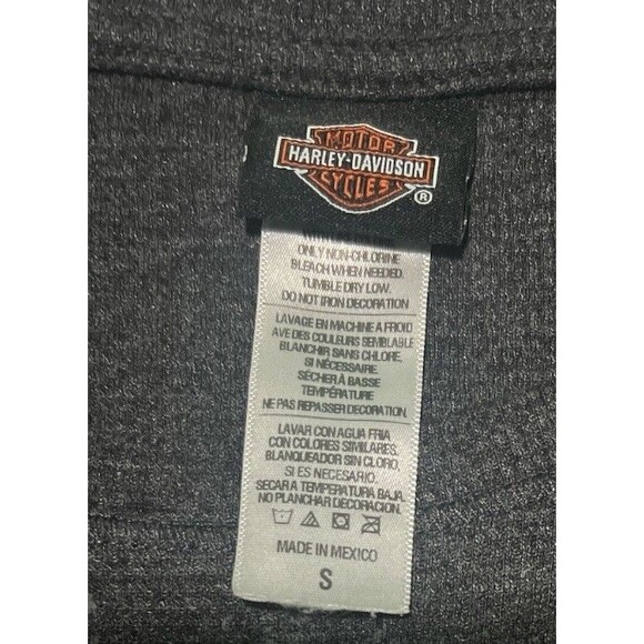 Harley Davidson Women’s Small Gray Long Sleeve Shirt RK Stratman Biker Graphic - Picture 3 of 3